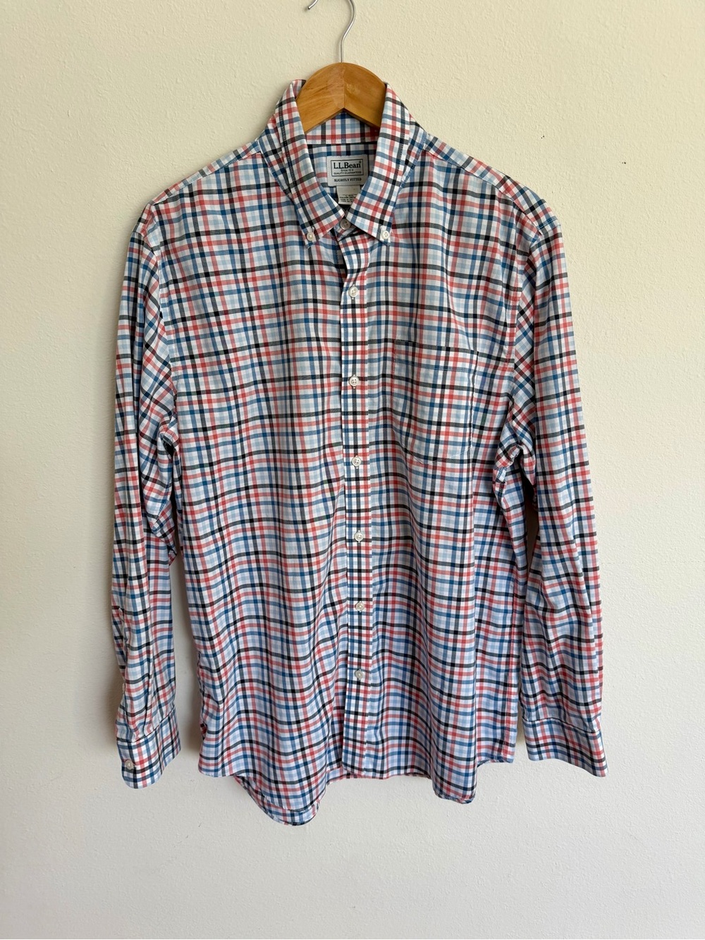 L.L. Bean Men’s  Plaid Button-Down Shirt 100% Cotton